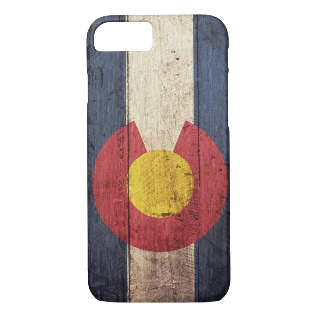 Coques Case-Mate iPhone Vieux drapeau en bois du Colorado (Dos)