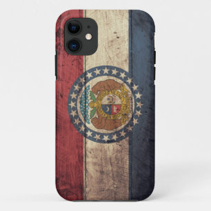Coque Case-Mate Pour iPhone Vieux drapeau en bois du Missouri ;