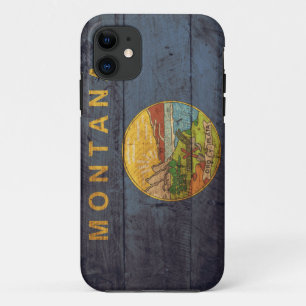 Case-Mate iPhone Case Vieux drapeau en bois du Montana ;