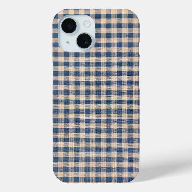 Coques Case-Mate iPhone Vieux En vichy bleu (Verso)