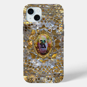 Coque iPhone 15 Mini Vieux Hollywood chic élégant Monogramme