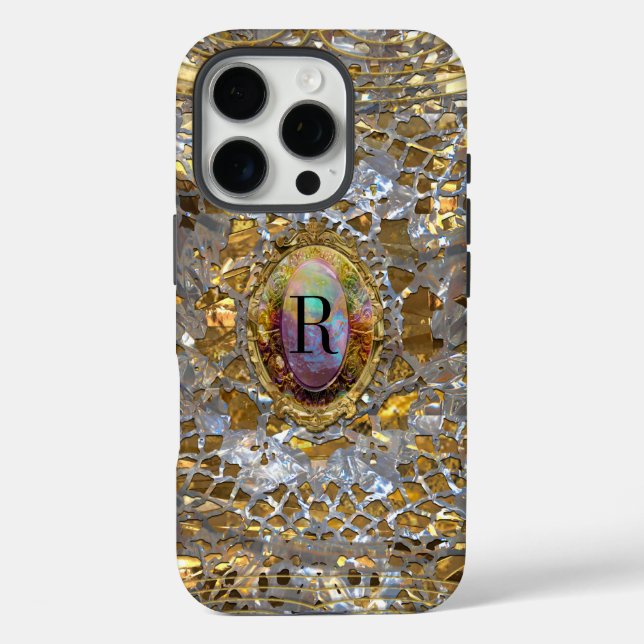 Coques Case-Mate iPhone Vieux Hollywood Chic Tough Élégant Monogramme (Verso)