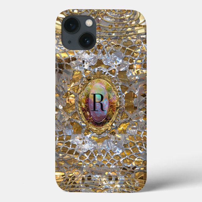 Coques Case-Mate iPhone Vieux Hollywood Chic Tough Élégant Monogramme (Verso)