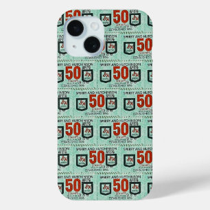 Coque Pour iPhone 15 Vieux timbres verts