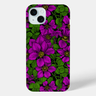 Coque iPhone 15 Mini Vigne Clematis rose