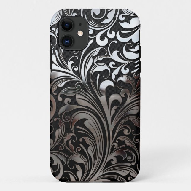 Coques Case-Mate iPhone Vignes de chrome sur la caisse noire de l'iPhone 5 (Dos)