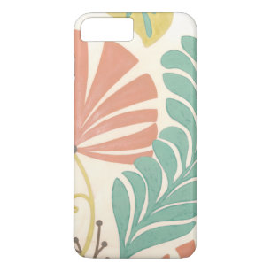 Coque iPhone 7 Plus Vignes et feuille floraux en pastel sur l'arrière