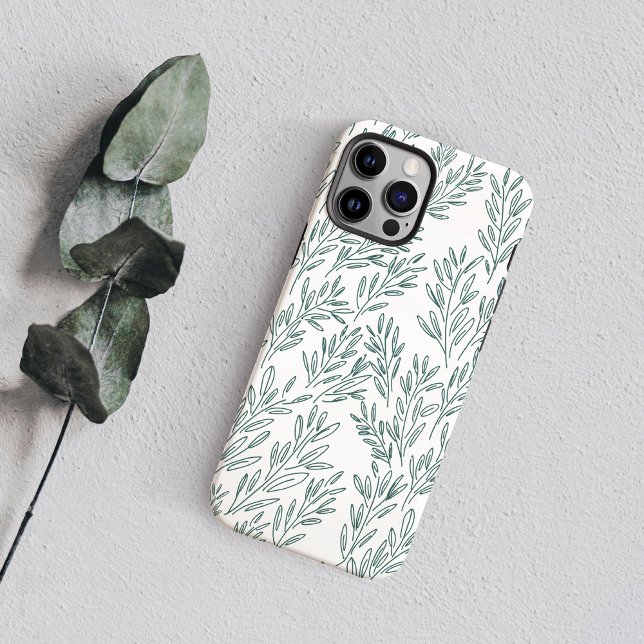 Coques Case-Mate iPhone Vignes vertes (Green Hand-Drawn Ilustrated Vines Case-Mate iPhone Case)