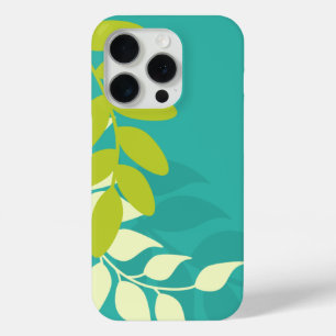 Coque iPhone 15 Pro Vignes vertes et turquoises