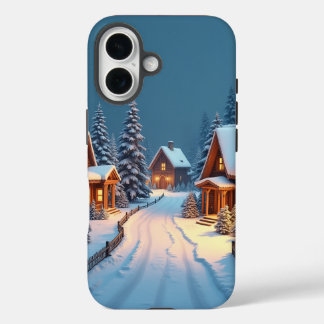 Coque Pour iPhone 16 Village de Noël