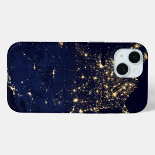 Coque Pour iPhone 15 Ville Des États-Unis La Nuit.
