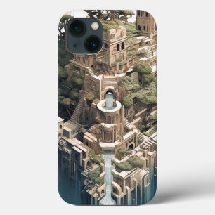 Case-Mate iPhone Case Ville géométrique surréaliste Paysage Imaginaire A