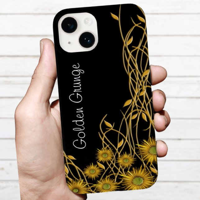 Coques Case-Mate iPhone Vin de Grunge Jaune Doré Personnalisé (Créateur téléchargé)