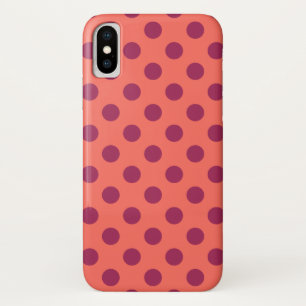 Case-Mate iPhone Case Vin rouge et corail vivant pois