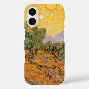 Coques iPhone 16 Vincent van Gogh - Oliviers, Ciel Jaune et Soleil