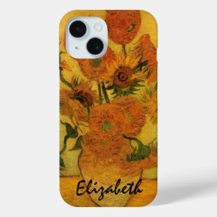 Coque Pour iPhone 15 Vincent van Gogh Vase de vie morte avec 15 tournes