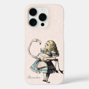 iPhone 16 Pro Case Vintage Alice Au Pays Des Merveilles Flamant rose