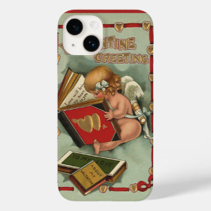 Coque Pour iPhone 14 Vintage Ange de la Saint-Valentin, Cupidon lisant 