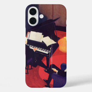 Coques iPhone 16 Plus Vintage Art Déco Music Lounge Piano Player Pianist