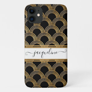 Case-Mate iPhone Case Vintage Art Déco Shell Motif Gold et Black