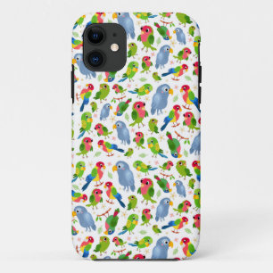 Case-Mate iPhone Case Vintage Birds Motif, Colorful parakeet motif