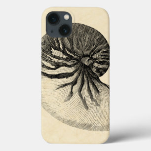 iPhone 13 Case Vintage Black and White Conch Shell