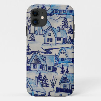 Etui iPhone Case-Mate Vintage Blue Christmas Village