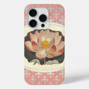 Coque iPhone 15 Pro Vintage Botanique Lotus Blossom Elegant Yoga