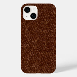Coque Pour iPhone 14 Vintage Brown Faux Cuir Revêtement