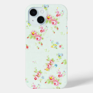 Coque Pour iPhone 15 Vintage chic fleurs roses rose coquette