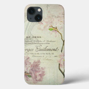 Coques Pour iPhone Vintage Chic français Script Fleurs de Chabby Cors