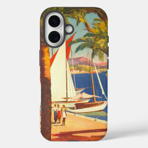 Coque Pour iPhone 16 Vintage Côte d'Azur Voyage en France