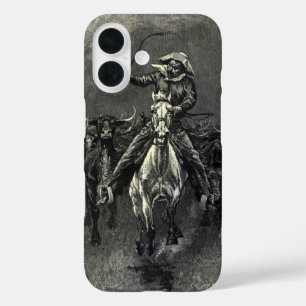 Coques iPhone 16 Vintage Cowboys, un stampede de Frederic Remington