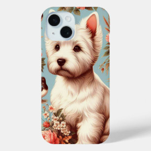 Coque Pour iPhone 15 Vintage Cute West Highland White Terrier