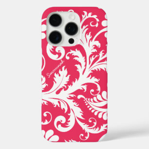 Coques iPhone 16 Pro Vintage Damask peut changer de rose à n'importe qu