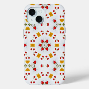 Coque Pour iPhone 15 Vintage de fleurs du milieu du siècle atomique