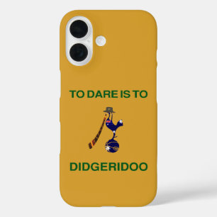 Coque Pour iPhone 16 Vintage "Emblème sportif" avec Didgeridoo Motif