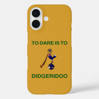 Coque Pour iPhone 16 Vintage "Emblème sportif" avec Didgeridoo Motif