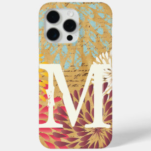 Coque iPhone 15 Pro Max Vintage Emphasis Moderne Fleur Monogramme Galaxie