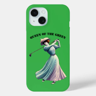 Coque Pour iPhone 15 Vintage Femme Golfeuse Swing Golf Club URM