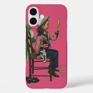 Coques iPhone 16 Plus Vintage fille Cowgirl à l'air miroir Elle est si v