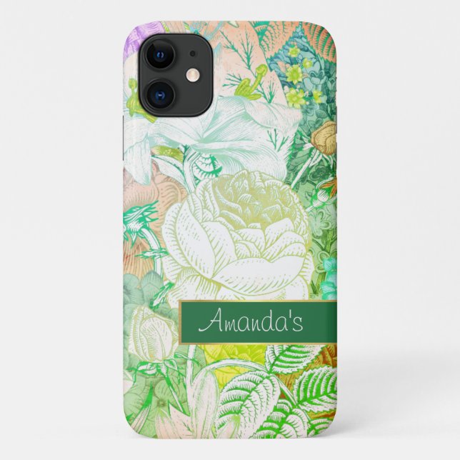 Coques Case-Mate iPhone Vintage floral coloré (Dos)