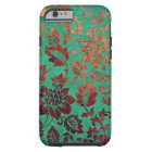 Vintage floral vert et rouille orange iphone 6 coq