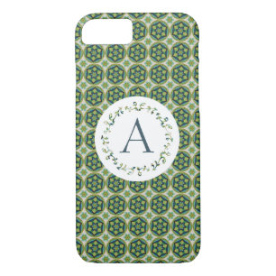 Coque iPhone 7 Vintage Flower Case with Initial