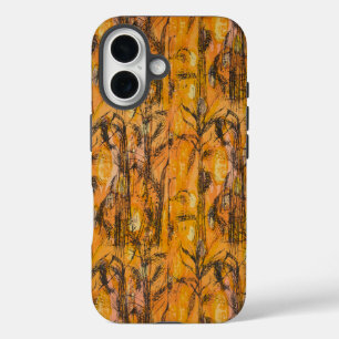 Coque Pour iPhone 16 Vintage Golden Harvest Textile Motif
