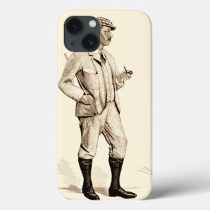 Etui iPhone 13 Vintage Golfer with Tobacco Pipe and Boots