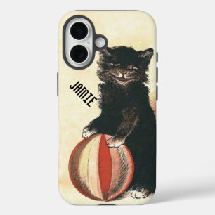 Coque Pour iPhone 16 Vintage HALLOWEEN Chat noir