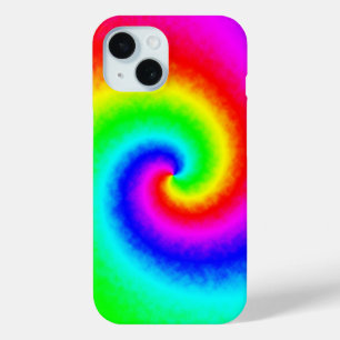 Coque Pour iPhone 15 Vintage Hippie Boho Tie Dye Psychedelic Twirl