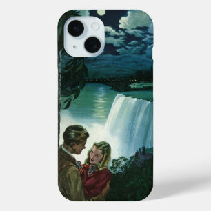 Coque Pour iPhone 15 Vintage lune de miel, nouveaux mariés à Niagara Fa