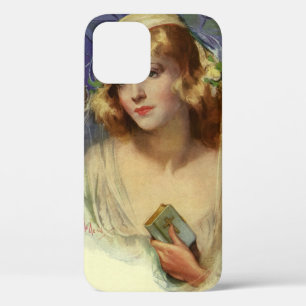 Coque iPhone 12 Vintage mariée tenant une Bible, Mariage religieux